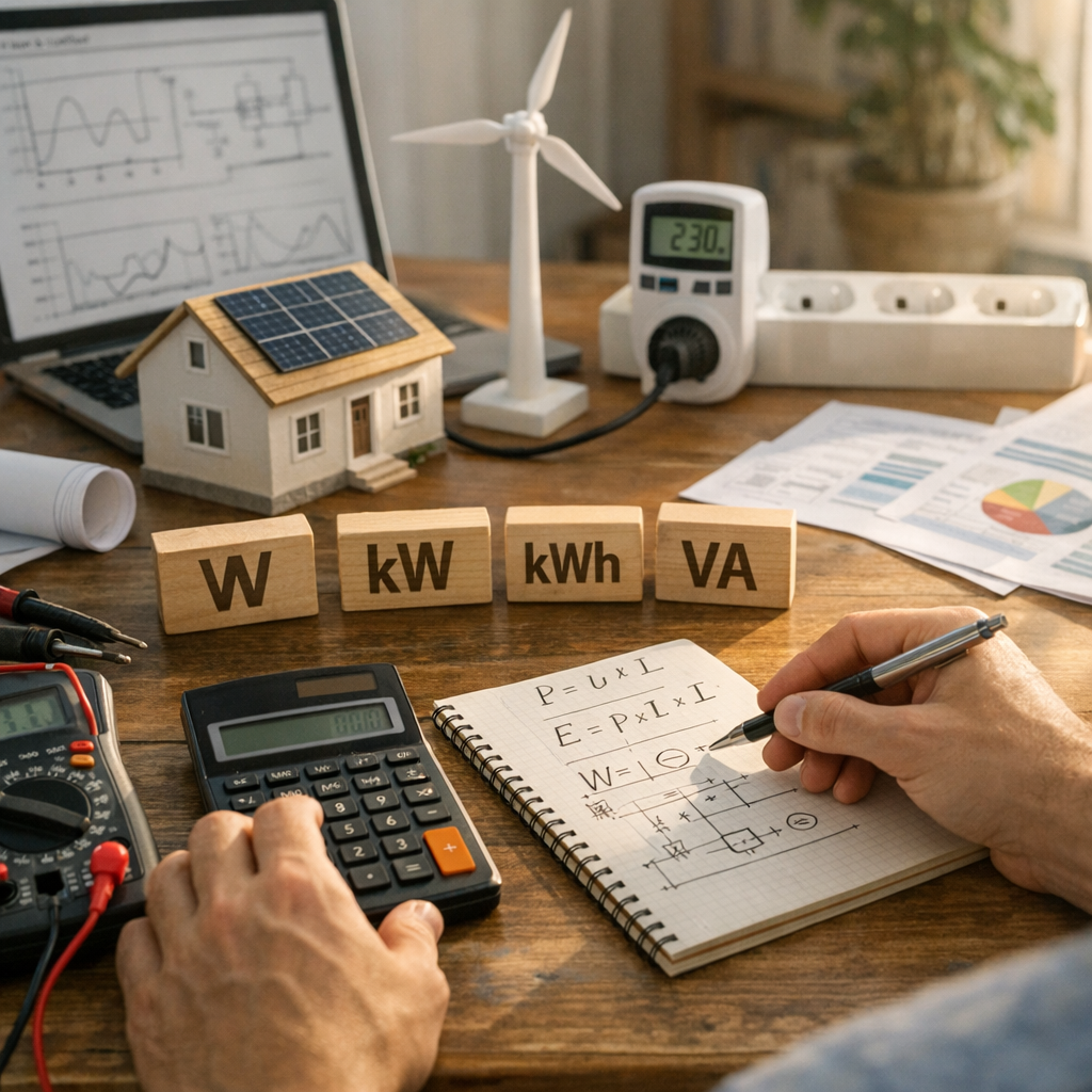 W, kW, kWh et VA&nbsp;: ne pas confondre puissance et consommation