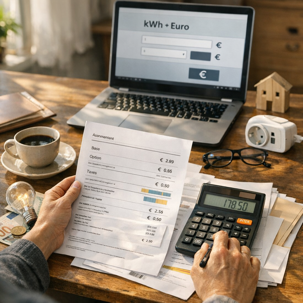 Du coût des kWh à la facture réelle : abonnement, option et taxes