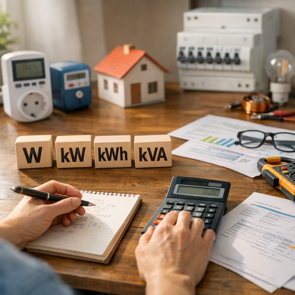 W, kW, kWh et kVA&nbsp;: ne pas confondre puissance, énergie et abonnement