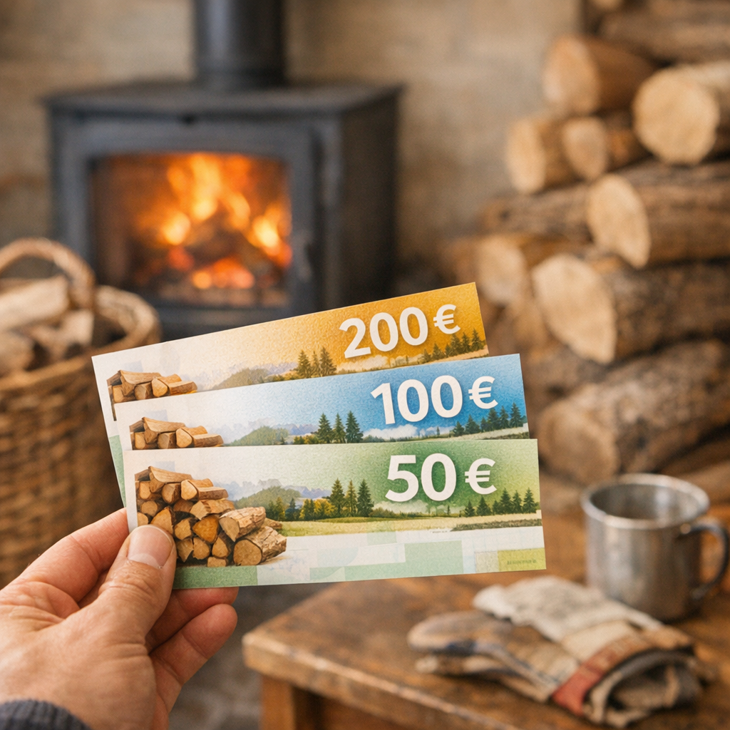 Montant du chèque énergie bois&nbsp;: 50, 100 ou 200 euros