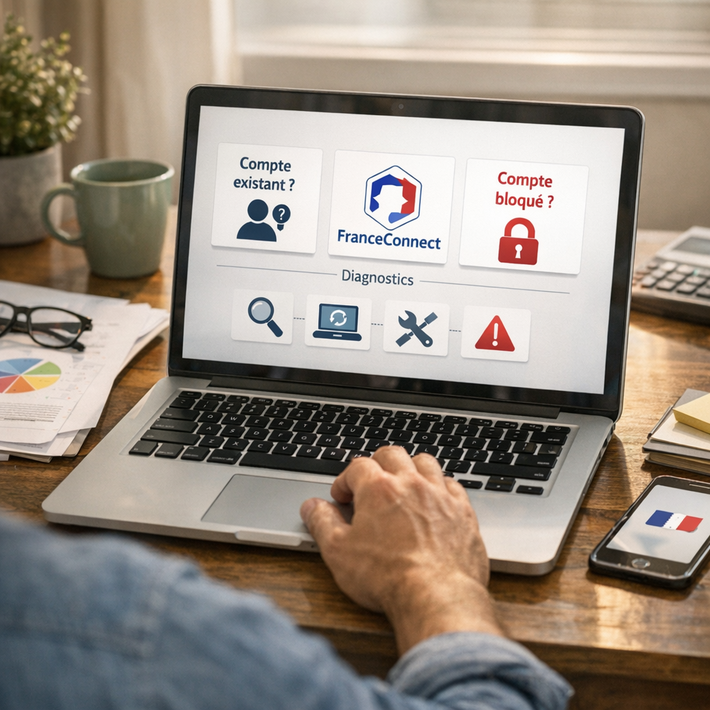 Compte déjà existant, FranceConnect ou blocage&nbsp;: le diagnostic avant de recommencer