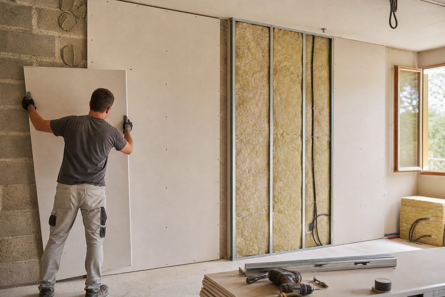 Comment isoler un mur avec du BA13 : pose collée ou ossature ?