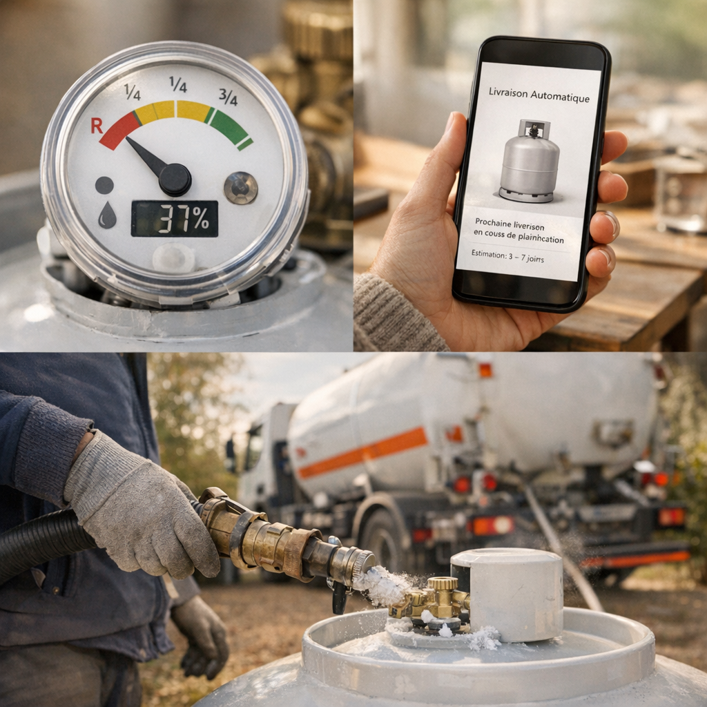 Commander du gaz : jauge, livraison automatique et cas réel de remplissage
