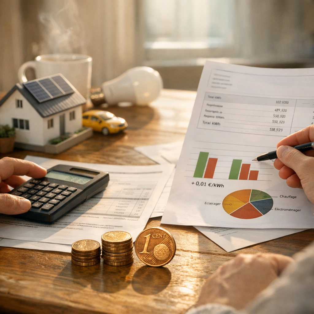 Simulations annuelles inédites&nbsp;: ce que change 1 centime par kWh selon votre profil