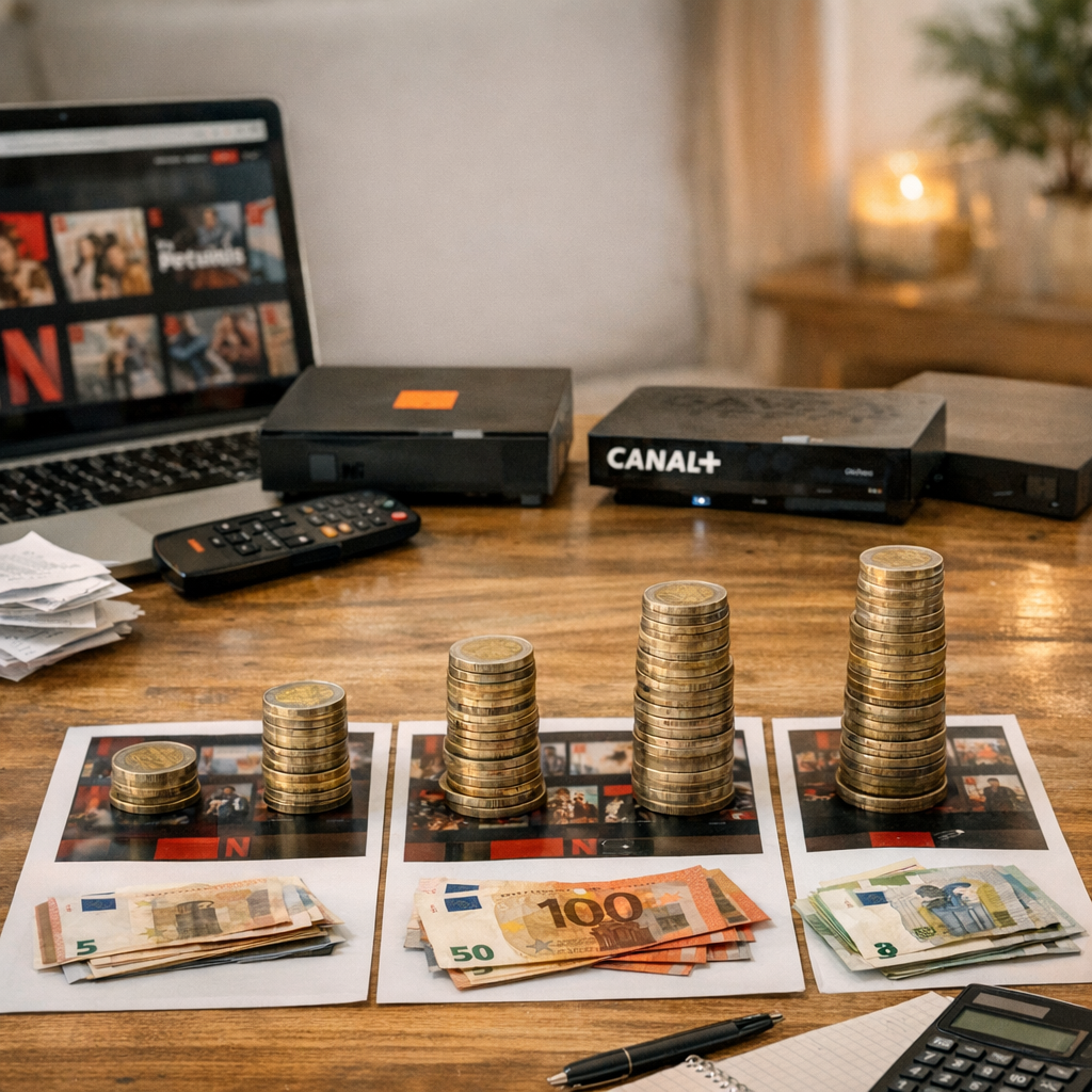 Coût annuel réel : Netflix seul, via Orange, Canal+ ou Free